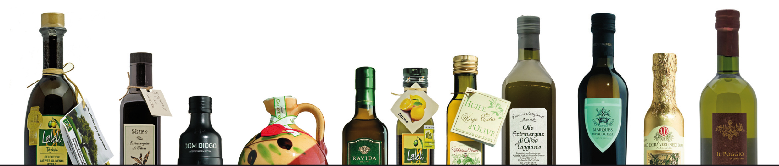 Darstellung der unterschiedlichsten Olivenöle von Olio-Mediterraneo